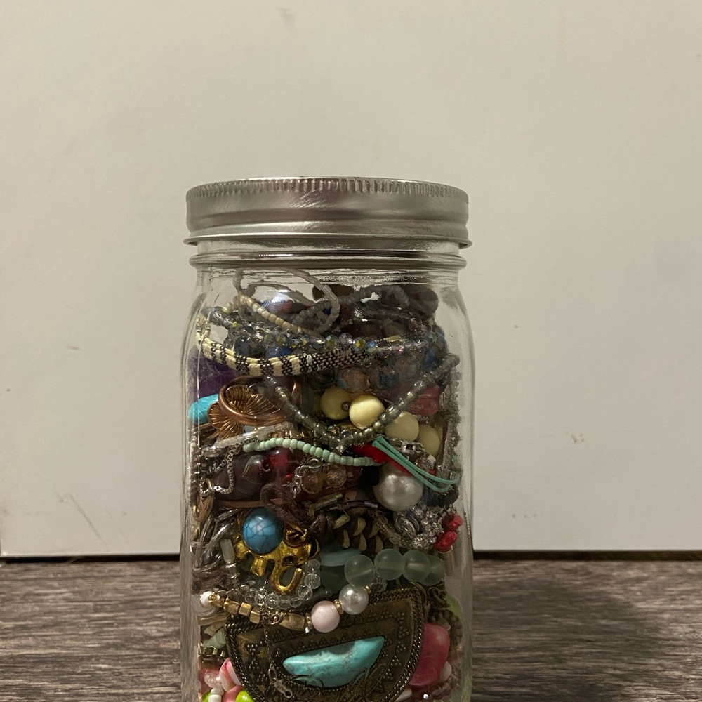 Jar of Assorted Jewelry